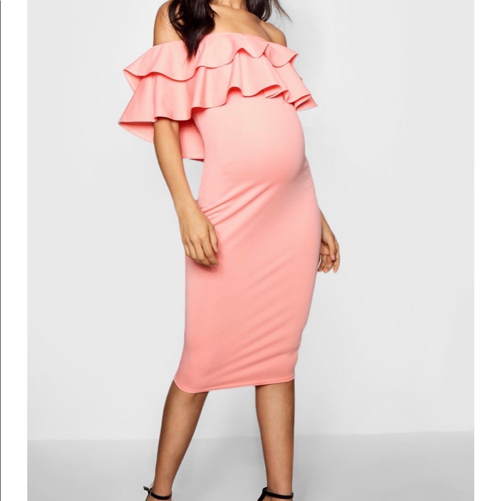 Pink maternity dress